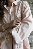 Hippie Shake Linen Blend Shirt Jacket Washed Peachy Nude